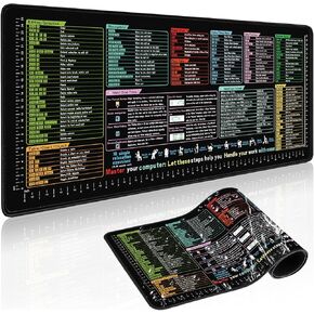 Excel Cheat Sheet Desk Pad 31.5x11.8 - Waterproof Mouse Pad with Inch Scale,Contain 9 Major Excel Function Module and Common Function,Large XL Excelpad Cheat Sheet Desk Mat for Keyboard and Mouse in Kuwait