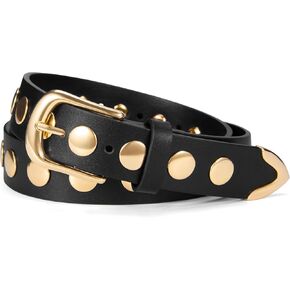 حزام جلد نسائي من VATAN لفساتين الجينز والسراويل وحزام خصر كاجوال للسيدات مع إبزيم ذهبي in Kuwait