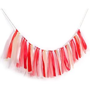 Ribbon Birthday Background Banner - Unisex Baby Baptism Decoration, Boy and Girl Baby First Birthday Decorations, Ribbon Garland Decorations and Birthday High Chair Banner, Photo Booth Props (Blue-green banner) in Kuwait