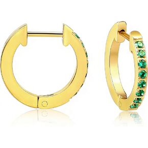 Small Hoop Earrings for Women - Lightweight Cubic Zirconia Huggie Earrings 18K Gold Plated Hypoallergenic Mini Hoops Everyday Jewelry Gift for Women in Saudi Arabia