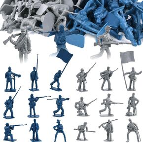 LovesTown 80PCS Army Men Toy Soldiers, Plastic Civil War Army Men Military Action Figures Plastic Toy Soldiers for Kids Blue Grey Army Toys for Kids Classroom Projects History Class Lessons in Kuwait