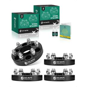 YHTAUTO 6x120mm Hubcentric Wheel Spacers 1.25" Compatible with Cadillac, Chevrolet, Buick, GMC & Saab Models, SRX, Blazer, Colorado, Forged Tire Spacers with M14x1.5 Studs 66.9 Hub Bore 4PCS, Black in Kuwait