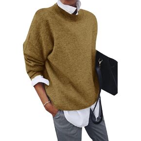 Women's Casual Lapel Fall Sweaters Long Sleeve Knit Pullover Contrast Collared 2 in 1 Blouse Sweater in Saudi Arabia