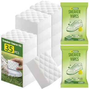 Creatyi 35 أو 60 قطعة من منظف الأحذية الرياضية، مجموعة تنظيف الإسفنج ومناديل رياضية ثلاثية الأبعاد للأحذية الرياضية in Kuwait