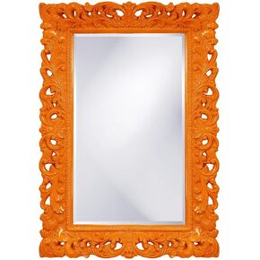 هوارد إليوت برشلونة مرآة حائط مستطيلة الشكل معلقة، راتنج ذهبي عتيق، مرآة مصممة تقليدية للمنزل أو غرفة المعيشة أو غرفة النوم، 23 × 35 بوصة in Kuwait