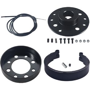 فرامل شريطية 4 بوصات و4 بوصات طبلة فرامل ومحور ضرس 1 بوصة تجويف 1/4 بوصة وكابل فرامل 60 بوصة مع طقم دبابيس أسود لعربة Go Kart Cart Yard Cart Mini Bike in Kuwait