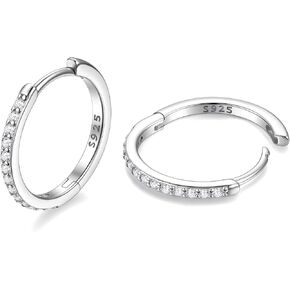 JustBeingCute 925 Sterling Silver Hoop Earrings for Women 14K Gold Plated Cubic Zirconia Huggie Earrings for Women Hypoallergenic Lightweight Small Huggie Earring (6/8/10/12/14/16/18/20mm) in Kuwait