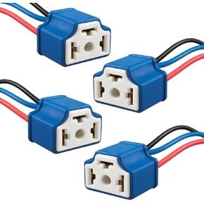 YoRise H4 HB2 9003 Car Wiring Harness Headlight Connector Plug, 16AWG Ceramic Socket Connector, Heavy Duty Car Wiring Harness Replacement for Fog Lights, Headlights, H4 Relay Harnesses (2PCS) in Kuwait