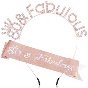 13th Birthday Decorations for Girls Official Teenager Sash 13 Year Old Tiara Crown Headbands Thirteen Hair Band Happy 13th Birthday Gifts for Girls Rose Gold in Kuwait