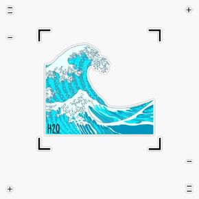 Wave Water and H2O Vinyl Sticker Waterproof Decal Laptop Wall Window Bumper Sticker 5" in Kuwait