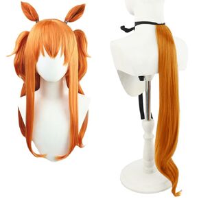Uma Musume Mayano Top Gun Cosplay Wig Hair Role Play Halloween Christmas Comic Convention Costume Party Wigs + Wig Cap in Kuwait