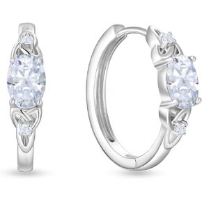 Sterling Silver Oval Hoops for Women Celtic Knot Huggie Earrings Birthstone Jewelry in Kuwait