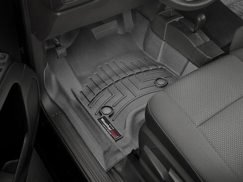 بطانات أرضية مخصصة من WeatherTech لـ Silverado 1500، Sierra 1500، Sierra 2500HD/3500HD، Sierra 1500 Limited، Silverado LD 1500، Silverado 2500HD/3500HD - الصف الأول (447221)، أسود in Saudi Arabia