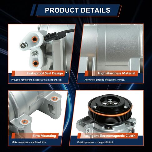 ضاغط مكيف هواء CO11200C متوافق مع 2008-2013 Nissan Rogue، 2014-2015 Nissan Rogue Select 2.5L L4 استبدال #97490,92610JM01C,10347900 in Kuwait