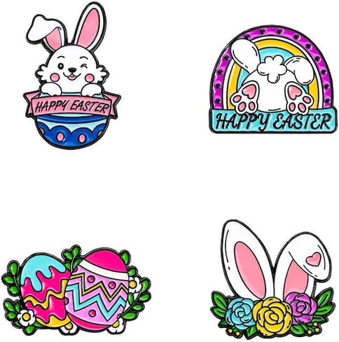 Levviye Set Happy Easter Bunny Cute Rabbit Pin Badge Brooch Memorabilia Gift Decorations in Kuwait
