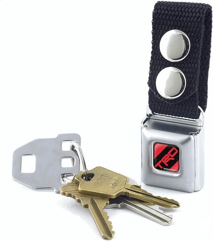 Toyota Racing Development TRD Stripe Logo Red Black Keychain, Seatbelt Buckle Keychain, Black in Saudi Arabia