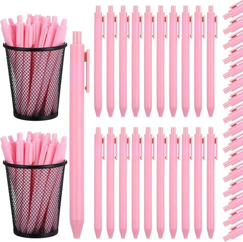 100 Pcs Ballpoint Pens Bulk, 1.0 mm Pink Click Pens, Retractable Comfortable Writing Pens Medium Point Cute Office Pens Aesthetic Ballpoint Pens for Teacher Student Baby Shower (Light Purple) in Kuwait