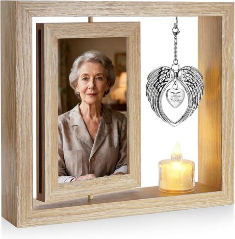 إطار صور تذكاري لهدايا التعاطف من SOITIS لفقدان أحد أفراد أسرته - هدايا تذكارية لفقدان الأم، إطار صور للذكرى المحببة للكلب، هدية تعزية للخسارة، عرض دوار لصورتين مقاس 4 × 6 إطار صور تذكاري in Kuwait