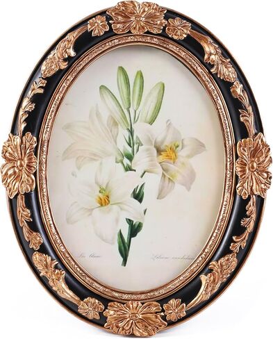 Vintage Picture Frames 5x7 Oval Green Antique Ornate Picture Frames with Embossed Flower,Tabletop and Wall Mount,Glass Front,Retro Victorian Home Decor,Photo Gallery Wall Decor in Saudi Arabia