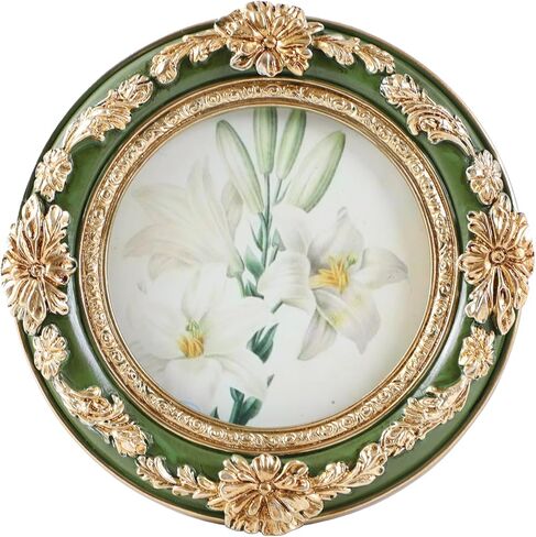 Vintage Picture Frames 5x7 Oval Green Antique Ornate Picture Frames with Embossed Flower,Tabletop and Wall Mount,Glass Front,Retro Victorian Home Decor,Photo Gallery Wall Decor in Saudi Arabia