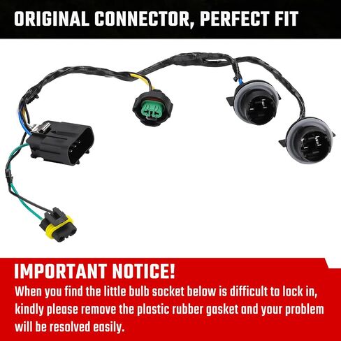Headlight Wiring Harness, Head Light Wire Harness Compatible with 2008 2009 2010 2011 2012 2013 2014 Chevrolet Silverado 1500 2500HD 3500HD 645-745 645745 15841609 25962806 in Kuwait