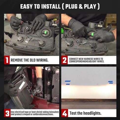 Headlight Wiring Harness, Head Light Wire Harness Compatible with 2008 2009 2010 2011 2012 2013 2014 Chevrolet Silverado 1500 2500HD 3500HD 645-745 645745 15841609 25962806 in Kuwait