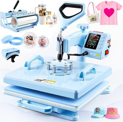 8 في 1 مجموعة مكبس الحرارة ، 15x15 آلات الضغط على حرارة مع مرفق 9-30 أوقية Tumblers Press ، Hats Press ، Flats Press ، Combo Combo DIY TRASH TRASS in Kuwait