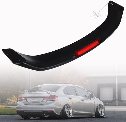 شفة جناح سبويلر خلفي أسود مع استبدال ضوء الفرامل لـ 2012 2013 2014 2015 Civic 4 Door SI Style in Saudi Arabia
