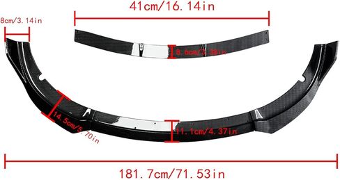 CHIESMA for Charger Front Lip Fit for Dodge Charger SRT Hellcat Scat Widebody 2020-2023,Front Splitter Bumper 4pcs ABS Painted Carbon Fiber Chin Extension Accessories in Kuwait