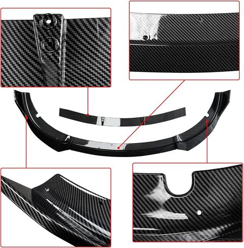 CHIESMA for Charger Front Lip Fit for Dodge Charger SRT Hellcat Scat Widebody 2020-2023,Front Splitter Bumper 4pcs ABS Painted Carbon Fiber Chin Extension Accessories in Kuwait