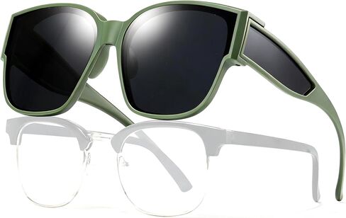 LVIOE Fit Over Glasses Sunglasses for Women Men, Wrap Around Sunglasses Polarized UV400 Protection in Saudi Arabia