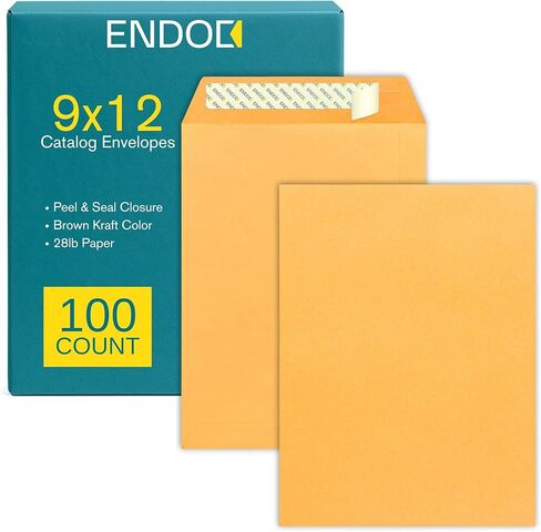 Endoc 9x12 Open End Open Self Seal - 25/Pack - كتالوج مظاريف للمستندات ، الصور - مظاريف كرافت بنية 28 رطل - الأظرف البريدية قشر وختم in Kuwait