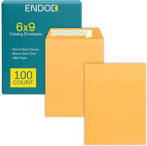 Endoc 9x12 Open End Open Self Seal - 25/Pack - كتالوج مظاريف للمستندات ، الصور - مظاريف كرافت بنية 28 رطل - الأظرف البريدية قشر وختم in Kuwait