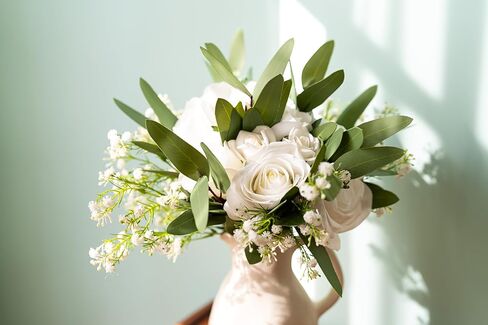 15 قطعة من سيقان الأوكالبتوس الصناعية - خضرة صناعية ذات ملمس حقيقي مع فروع البذور والأوراق، شجرة زيتية بطول 14.5 بوصة للمزهرية، ترتيبات الزهور DIY، باقات الزفاف، ديكور المنزل، القطع المركزية in Kuwait