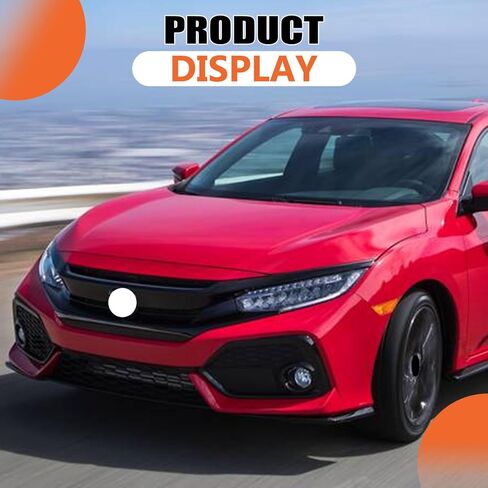 JX RACING Front Bumper Upper/Lower Grille with Foglamp Compatible with 2017 2018 2019 Honda Civic Sport/Touring 4DR Front Grill Trim Halogen FogLight W/Bezel Kit ABS 71107TGGA50 HO1200231 71121TBAA01 in Kuwait