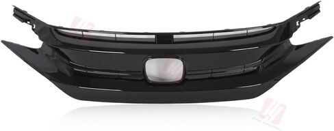 JX RACING Front Bumper Upper/Lower Grille with Foglamp Compatible with 2017 2018 2019 Honda Civic Sport/Touring 4DR Front Grill Trim Halogen FogLight W/Bezel Kit ABS 71107TGGA50 HO1200231 71121TBAA01 in Kuwait