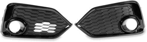 JX RACING Front Bumper Upper/Lower Grille with Foglamp Compatible with 2017 2018 2019 Honda Civic Sport/Touring 4DR Front Grill Trim Halogen FogLight W/Bezel Kit ABS 71107TGGA50 HO1200231 71121TBAA01 in Kuwait