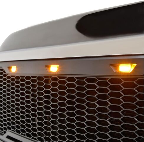 Replacement ABS Upper Grille - Matte Black - with Amber LED Lights Fit for 11-14 Silverado 2500/3500 Heavy Duty in Saudi Arabia