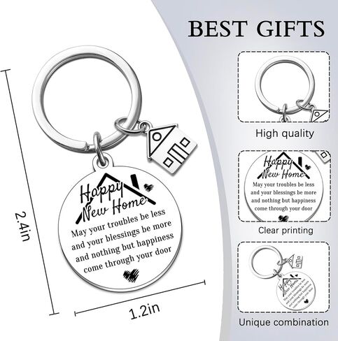 New Home Keychain House Warming Gifts New Home Housewarming Gift Ideas First Homes Gifts for Couple Homeowners Friends Apartment Owners House Stuff Keyring in Kuwait