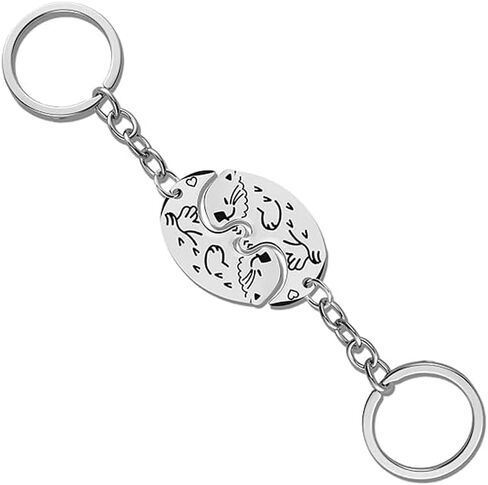 Otter Keychain سلاسل مفاتيح مطابقة مضحكة للأزواج من الفولاذ المقاوم للصدأ الكرتون مطابقة سحر قضاعة البحر للزوجين الصداقة الذكرى السنوية الخطوبة هدية عيد الحب in Kuwait