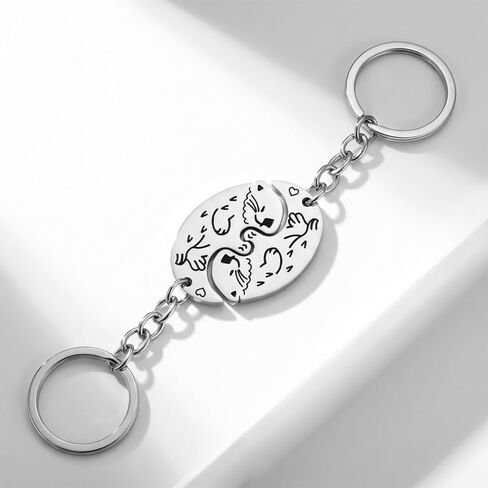 Otter Keychain سلاسل مفاتيح مطابقة مضحكة للأزواج من الفولاذ المقاوم للصدأ الكرتون مطابقة سحر قضاعة البحر للزوجين الصداقة الذكرى السنوية الخطوبة هدية عيد الحب in Kuwait