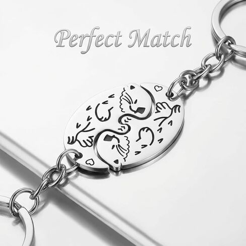 Otter Keychain سلاسل مفاتيح مطابقة مضحكة للأزواج من الفولاذ المقاوم للصدأ الكرتون مطابقة سحر قضاعة البحر للزوجين الصداقة الذكرى السنوية الخطوبة هدية عيد الحب in Kuwait