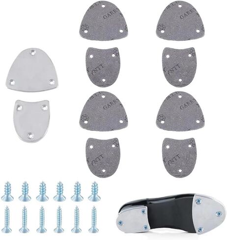 AHANDMAKER 1 Pairs Metal Heel Plates with Screw Nails, Semicircular Shoe Heel Taps Tips Heel Replacement Plate, Boot Heel Repair Kit for Boots and Shoes (Large Sizes) in Saudi Arabia