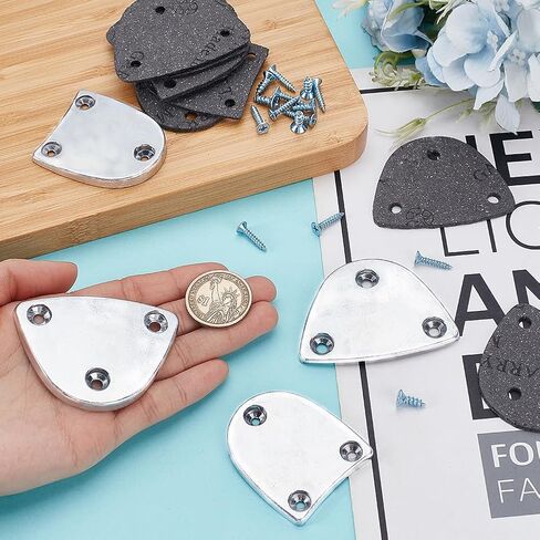 AHANDMAKER 1 Pairs Metal Heel Plates with Screw Nails, Semicircular Shoe Heel Taps Tips Heel Replacement Plate, Boot Heel Repair Kit for Boots and Shoes (Large Sizes) in Saudi Arabia