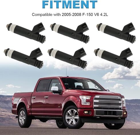 JDMON Fuel Injectors Compatible with Ford F-150 2005-2008 V6 4.2L Replacement for FJ869 800-1905N 8001905N CM-5105 CM5105 5L3Z9F593AA 5C3Z9F593AA in Saudi Arabia