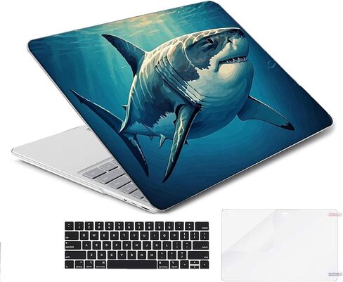 Compatible with Surface Laptop 5/4/3 13.5 inch, Hard Shell Case with Keyboard Cover and Screen Protector (Models:1951&1868, 2022 2021 2019 Release) - Shark Attack MC23322 in Saudi Arabia