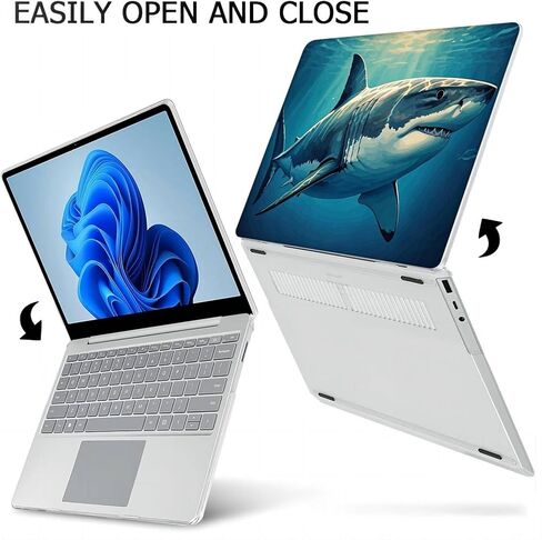 Compatible with Surface Laptop 5/4/3 13.5 inch, Hard Shell Case with Keyboard Cover and Screen Protector (Models:1951&1868, 2022 2021 2019 Release) - Shark Attack MC23322 in Saudi Arabia