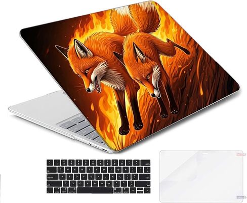 متوافق مع Surface Laptop 5/4/3 مقاس 13.5 بوصة، حافظة صلبة مع غطاء لوحة مفاتيح وواقي شاشة (النماذج: 1951&1868، إصدار 2022 2021 2019) - Red Fox MC22675 in Kuwait