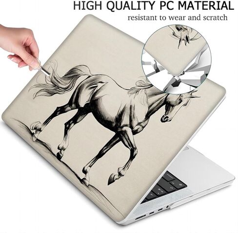 متوافق مع جهاز MacBook Air مقاس 15.3 بوصة، حافظة صلبة مع غطاء لوحة مفاتيح وواقي شاشة (A2941، M2 Chip / A3114، M3 Chip / A3241، M4 Chip، إصدار 2023-2025) - Horse MC23095 in Kuwait