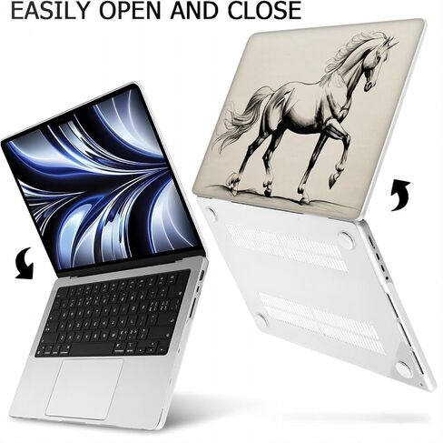 متوافق مع جهاز MacBook Air مقاس 15.3 بوصة، حافظة صلبة مع غطاء لوحة مفاتيح وواقي شاشة (A2941، M2 Chip / A3114، M3 Chip / A3241، M4 Chip، إصدار 2023-2025) - Horse MC23095 in Kuwait